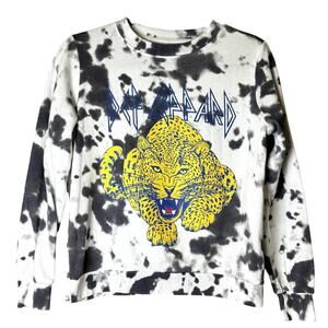 Def Leppard Band Graphic Tie Dye Pullover Crewneck Sweatshirt Size XS
